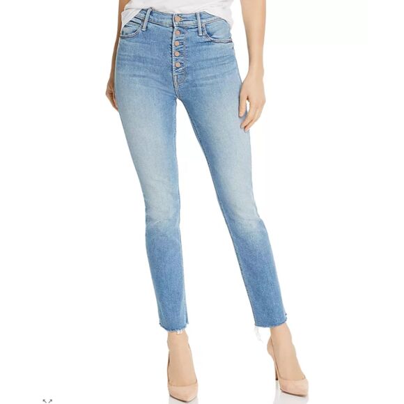 Mother Pixie Dazzler High Rise Straight Leg Ankle Jeans, "Shoot to Thrill" Sz 31 - Picture 1 of 13